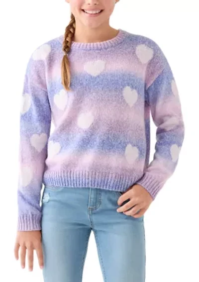 Girls 7-16 Ombre Heart Sweater