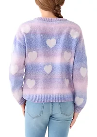 Girls 7-16 Ombre Heart Sweater