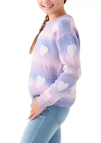 Girls 7-16 Ombre Heart Sweater