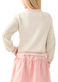 Girls 7-16 Heart Cardigan