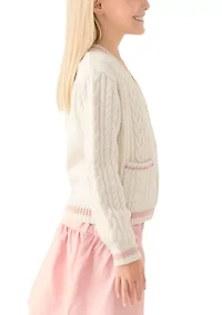 Girls 7-16 Heart Cardigan