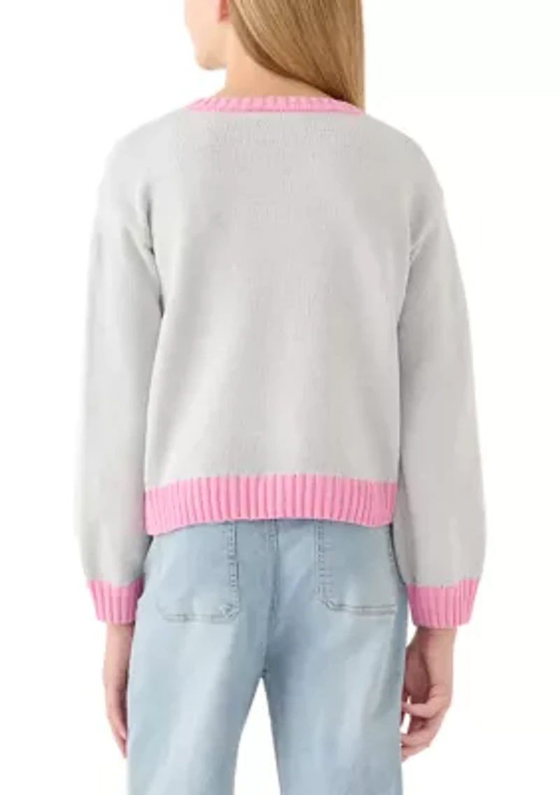 Girls 7-16 Sequin Heart Sweater