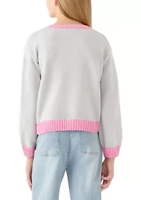 Girls 7-16 Sequin Heart Sweater