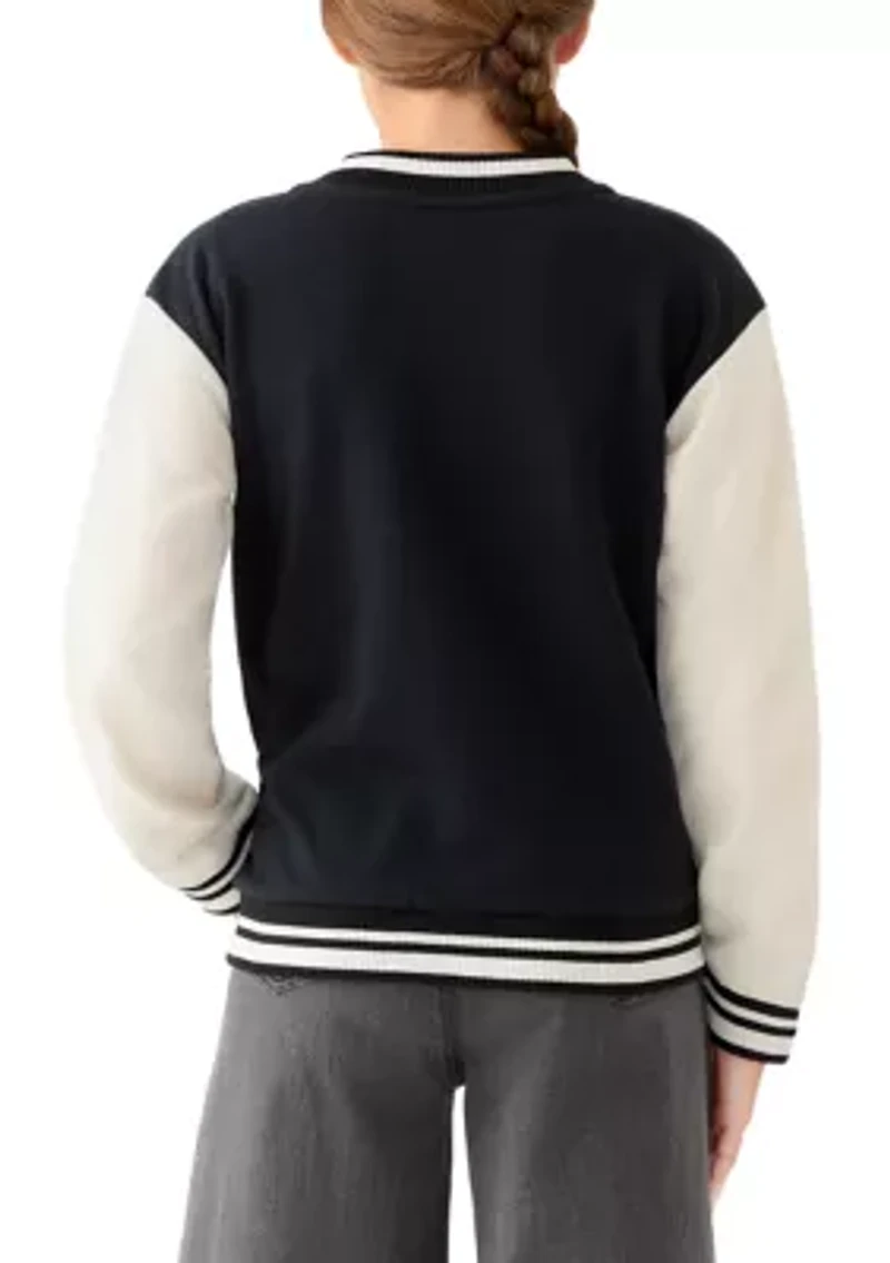 Girls 7-16 CVC Fleece Bomber Jacket