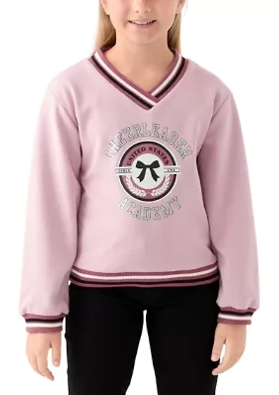 Girls 7-16 Glitter Embossed Fleece Sweatshirt