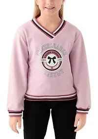 Girls 7-16 Glitter Embossed Fleece Sweatshirt
