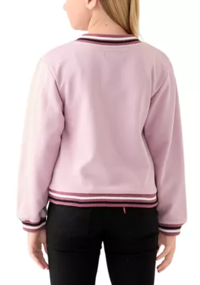 Girls 7-16 Glitter Embossed Fleece Sweatshirt