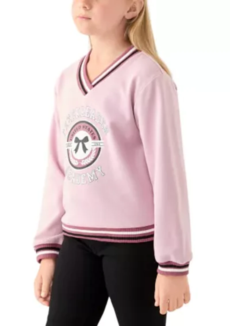 Girls 7-16 Glitter Embossed Fleece Sweatshirt