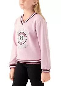 Girls 7-16 Glitter Embossed Fleece Sweatshirt