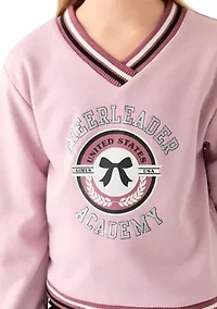 Girls 7-16 Glitter Embossed Fleece Sweatshirt