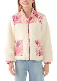 Girls 7-16 Bohemian Printed Sherpa Jacket