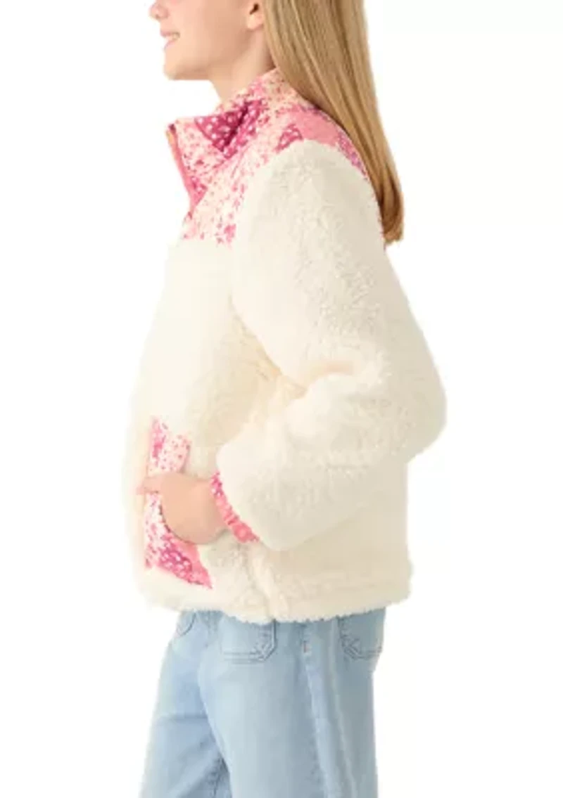 Girls 7-16 Bohemian Printed Sherpa Jacket