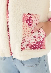 Girls 7-16 Bohemian Printed Sherpa Jacket