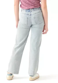 Girls 7-16 Wide Leg Flare Jeans with Rhinestones