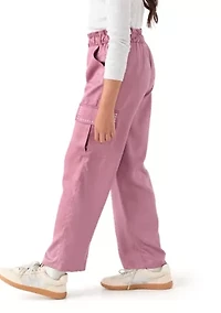 Girls 7-16 Drapey Twill Cargo Wide Leg Pants
