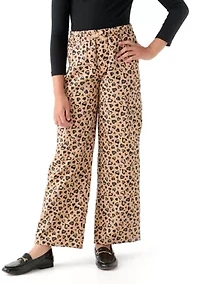 Girls 7-16 Printed Wide Leg Cargo Pants