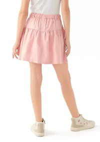Girls 7-16 Washed Woven Denim Skirt
