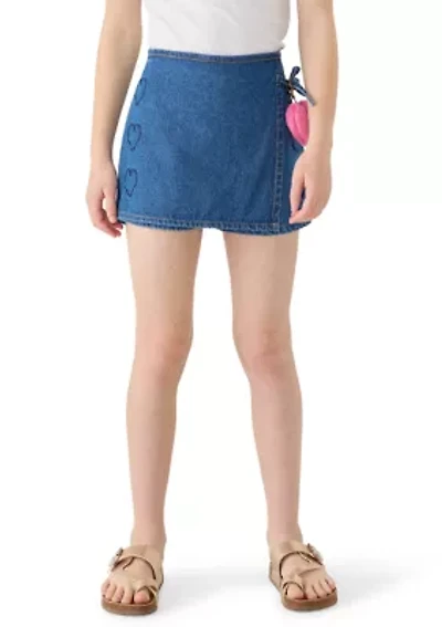 Girls 7-16 Heart Wrap Skort