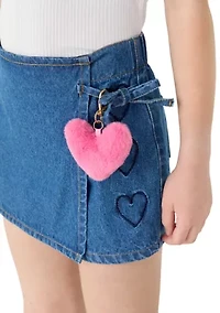 Girls 7-16 Heart Wrap Skort