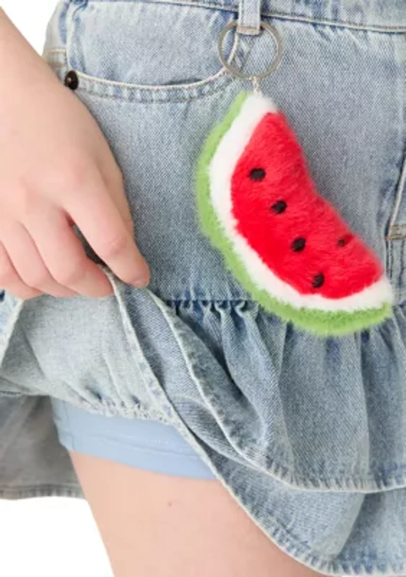 Girls 7-16 Washed Denim Ruffle Skort