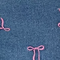 Girls 7-16 Bow Embroidered Denim Shorts