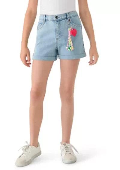 Girls 7-16 Side Stud Denim Shorts