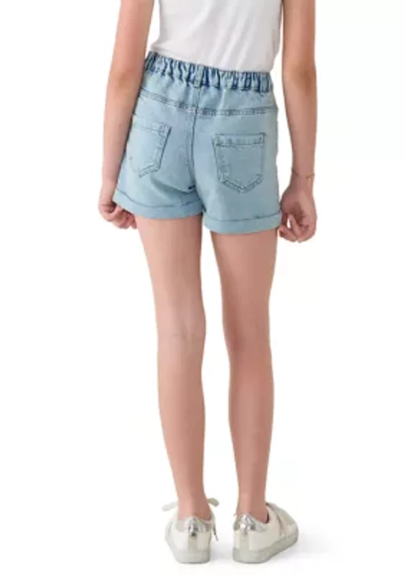 Girls 7-16 Side Stud Denim Shorts