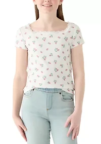 Girls 7-16 Square Neck Baby T-Shirt