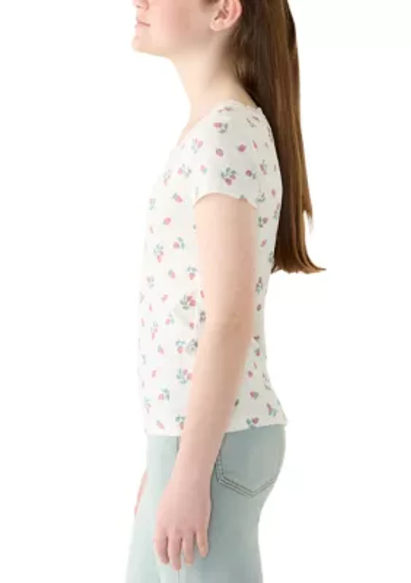 Girls 7-16 Square Neck Baby T-Shirt