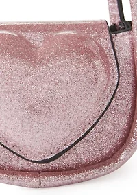Girls Glitter Heart Bag