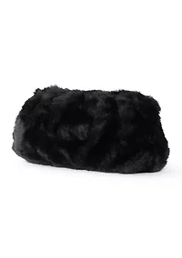 Black Fur Bag with Pearl Handle
