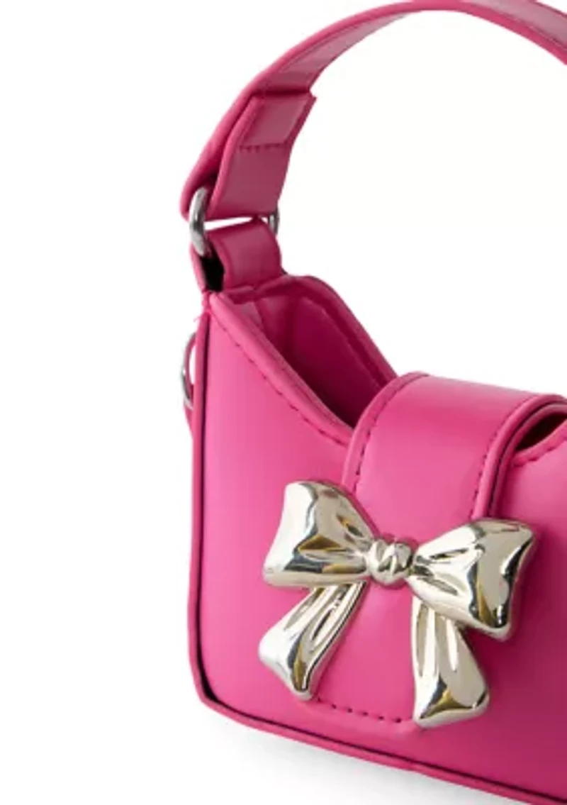 Pink with Silver Bow Bag