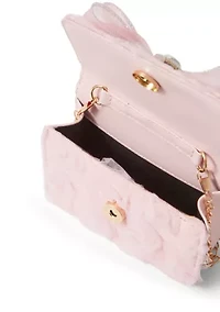 Girls Organza Bow Soutache Pearl Handle Bag