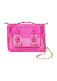 Girls Transparent Jelly Small Messenger Bag with Removable Crossbody Chain