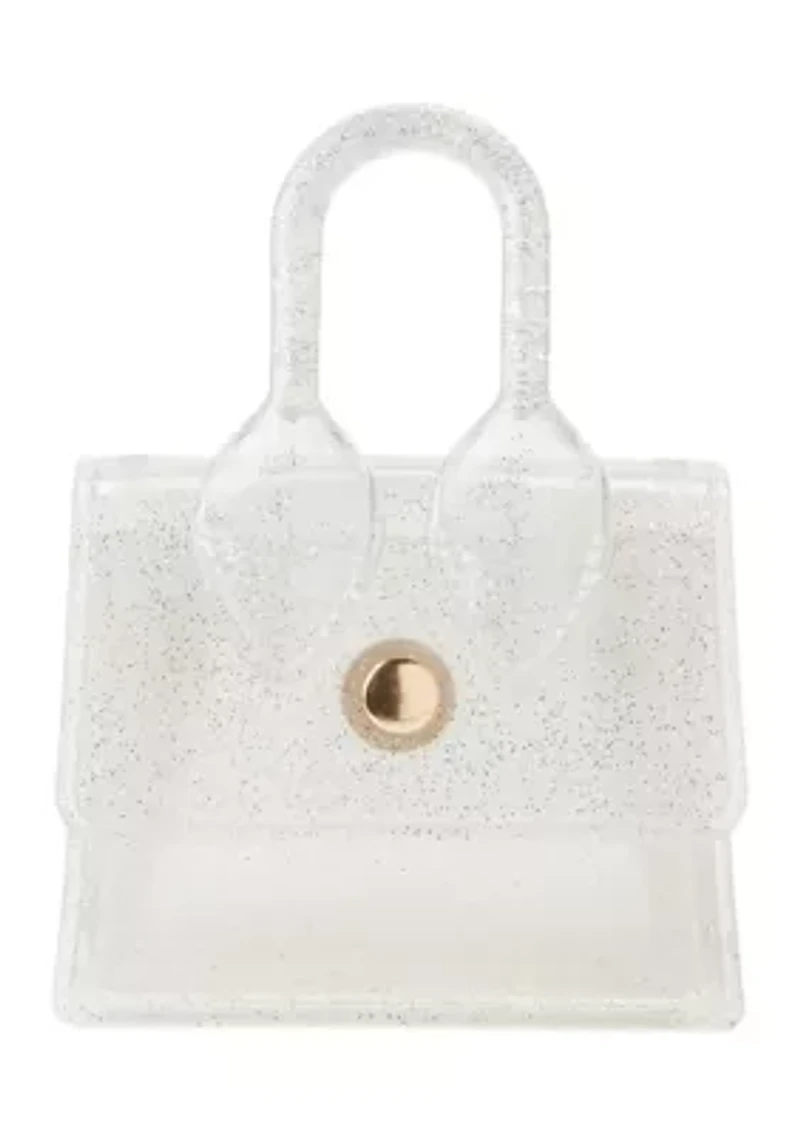 Girls Transparent Glitter Extra Small Jelly Bag with Removable Crossbody Strap