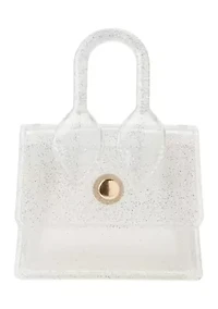 Girls Transparent Glitter Extra Small Jelly Bag with Removable Crossbody Strap