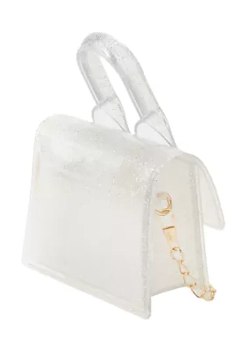 Girls Transparent Glitter Extra Small Jelly Bag with Removable Crossbody Strap