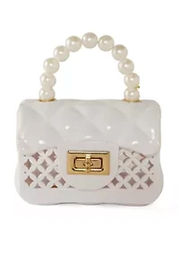 Girls Pearl Handle Purse with Cut Outs