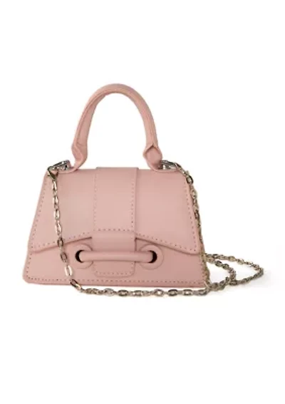 Girls Solid Pink Purse with Handle