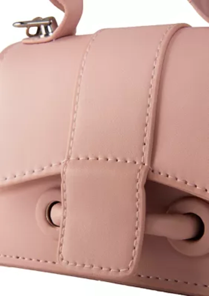 Girls Solid Pink Purse with Handle