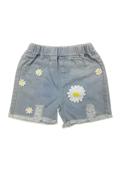 Girls 2-6x Sunflower Denim Shorts