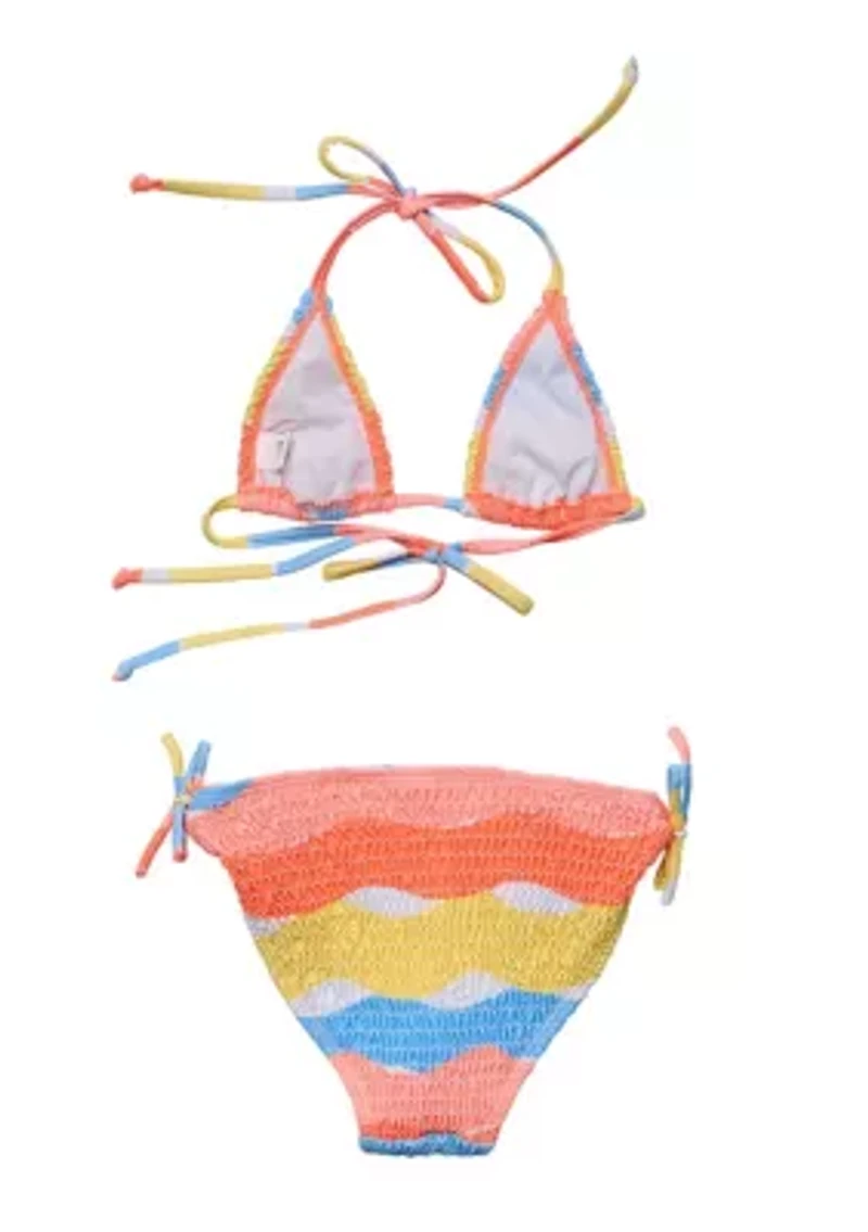 Good Vibes Triangle Shirred Bikini