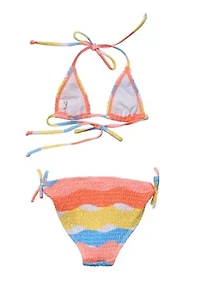 Good Vibes Triangle Shirred Bikini