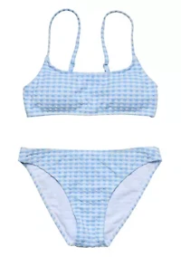 Snapper Rock Seaside Gingham Teen Crop Bikini
