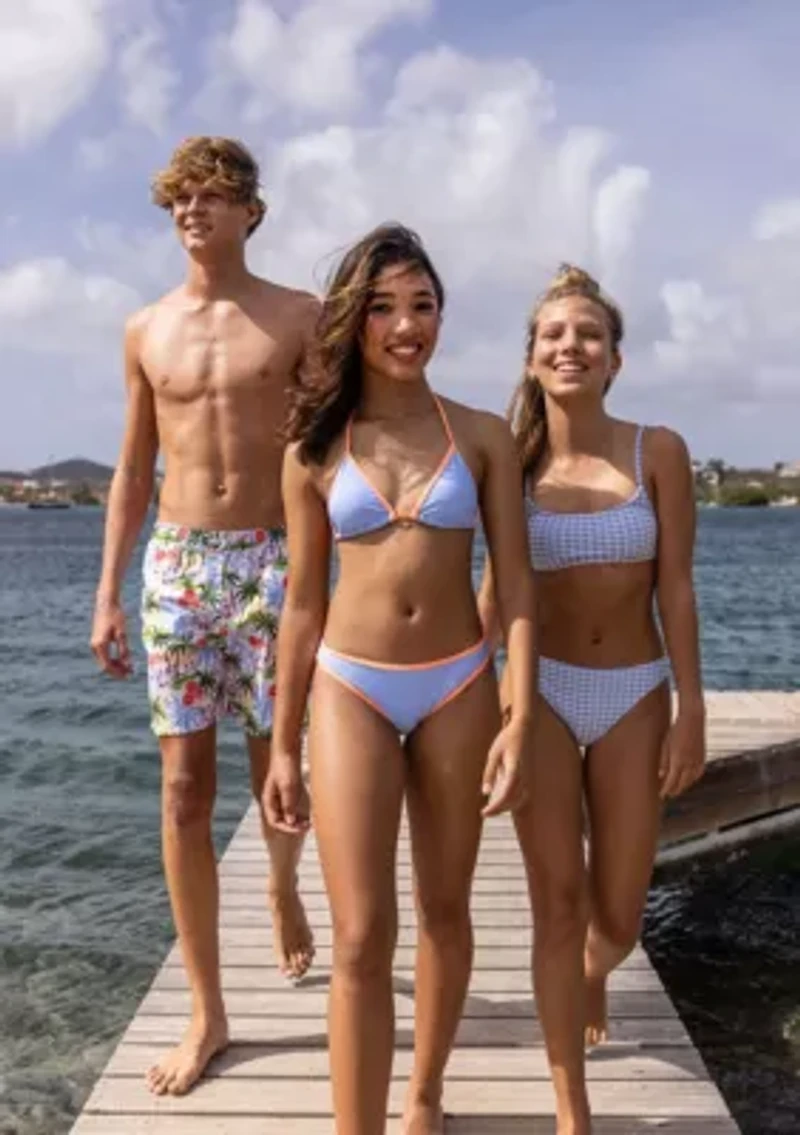 Snapper Rock Seaside Gingham Teen Crop Bikini