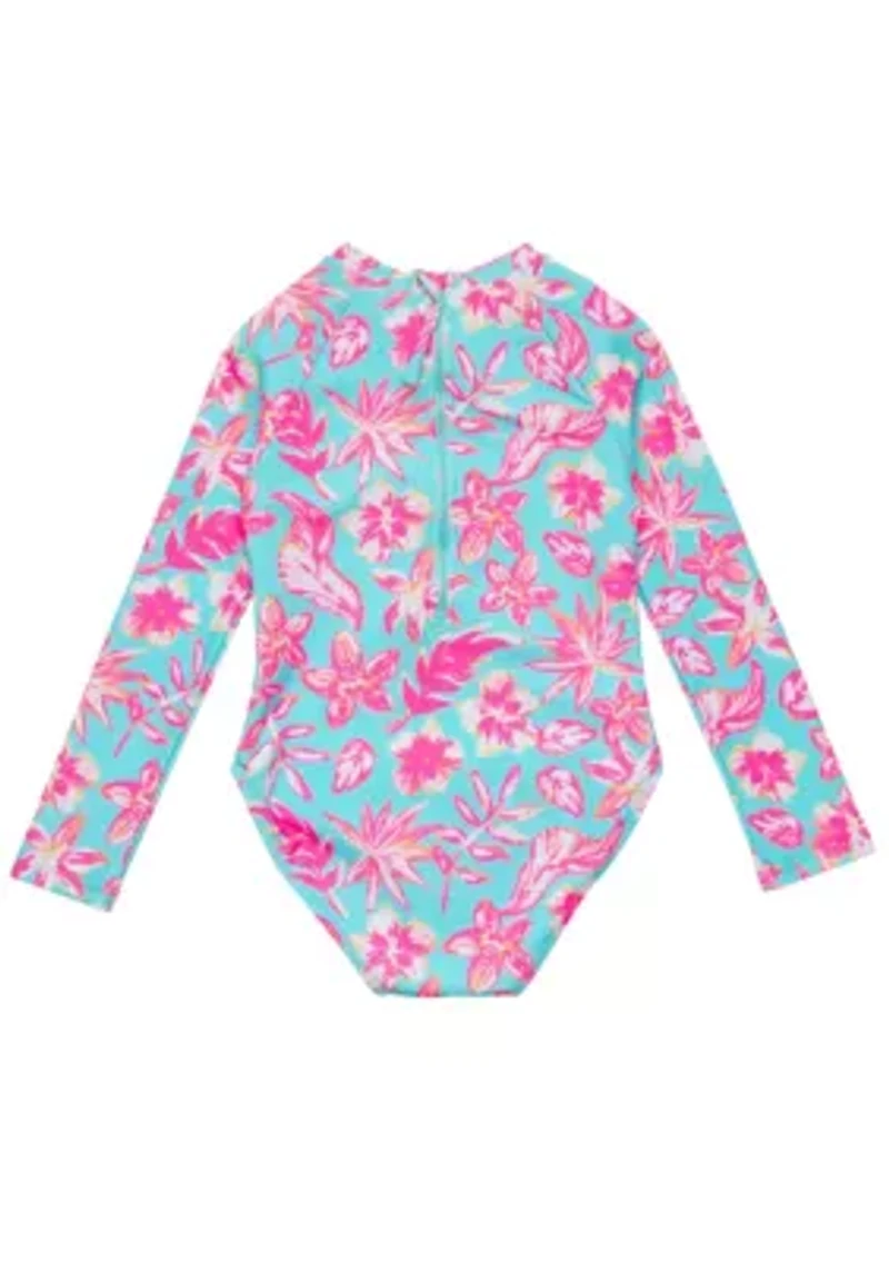 Snapper Rock Tropical Glow Recycled LS Surf Suit