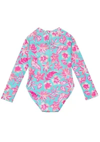 Snapper Rock Tropical Glow Recycled LS Surf Suit