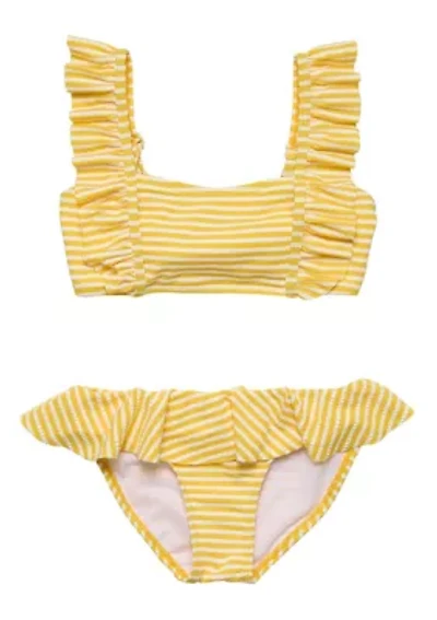 Snapper Rock Sunshine Stripe Frilled Bikini