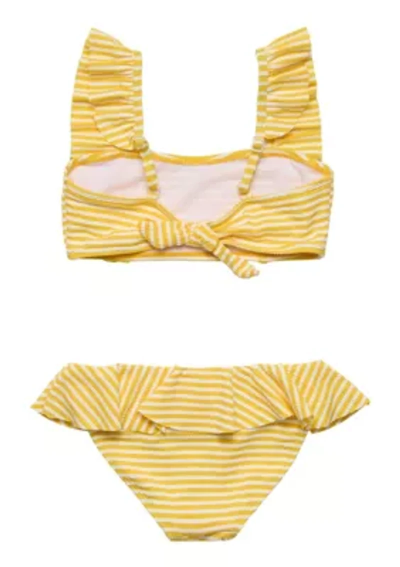 Snapper Rock Sunshine Stripe Frilled Bikini