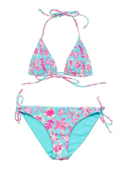 Snapper Rock Tropical Glow Teen Recycled Triangle Bikini